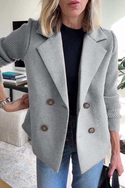 KYNSKIN™ - Lenora Chic Knit-Sleeve Blazer