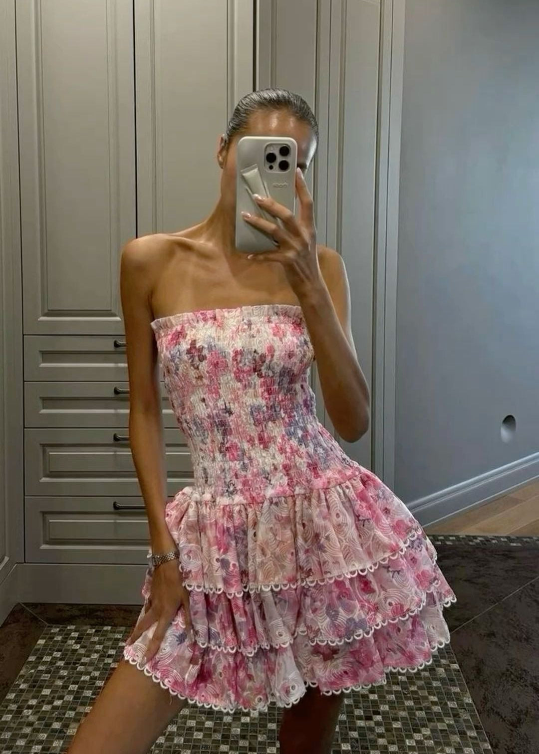 KYNSKIN™ - Cecilia Strapless Floral Dress