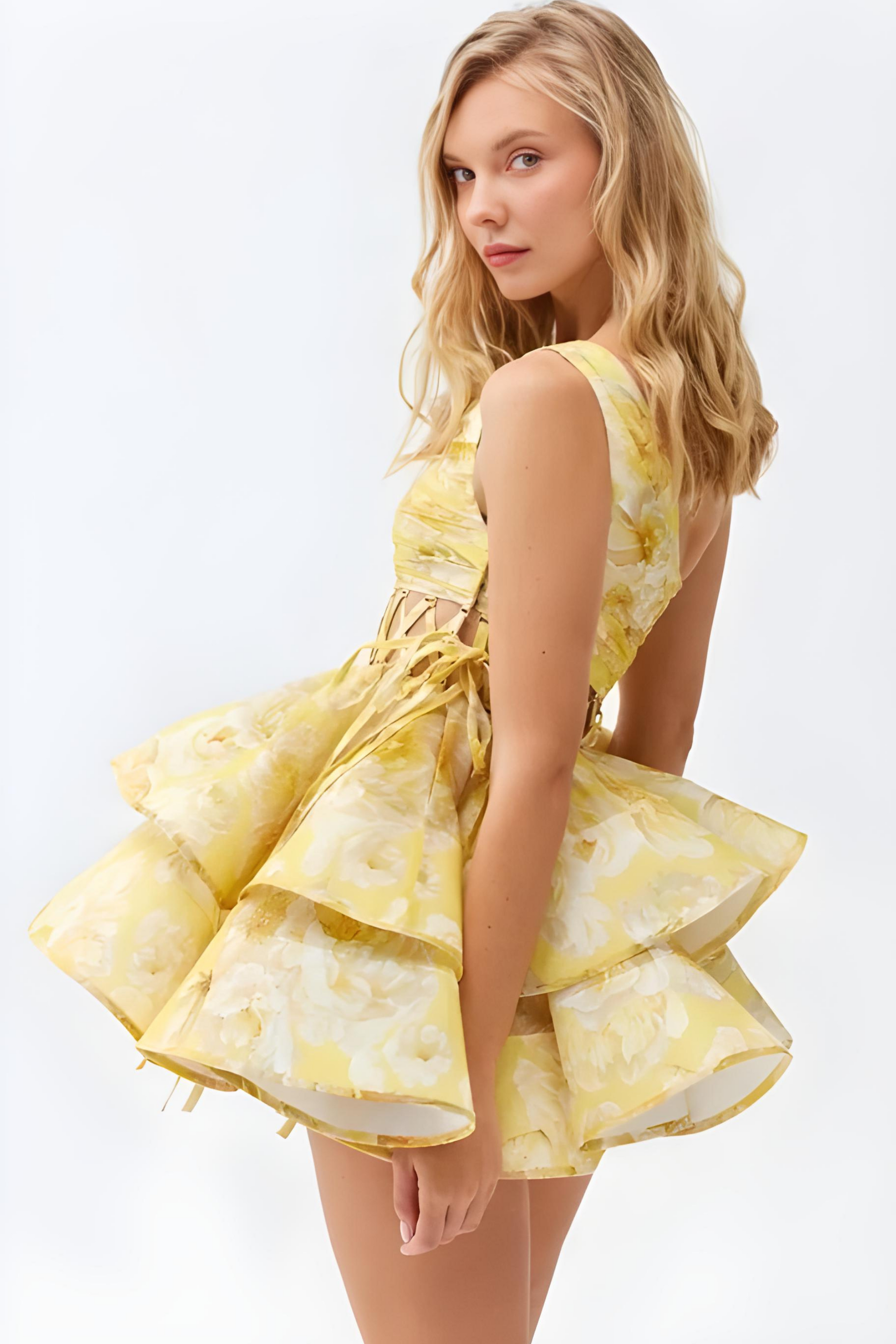 KYNSKIN™ - Daphne Floral One-Shoulder Mini Dress
