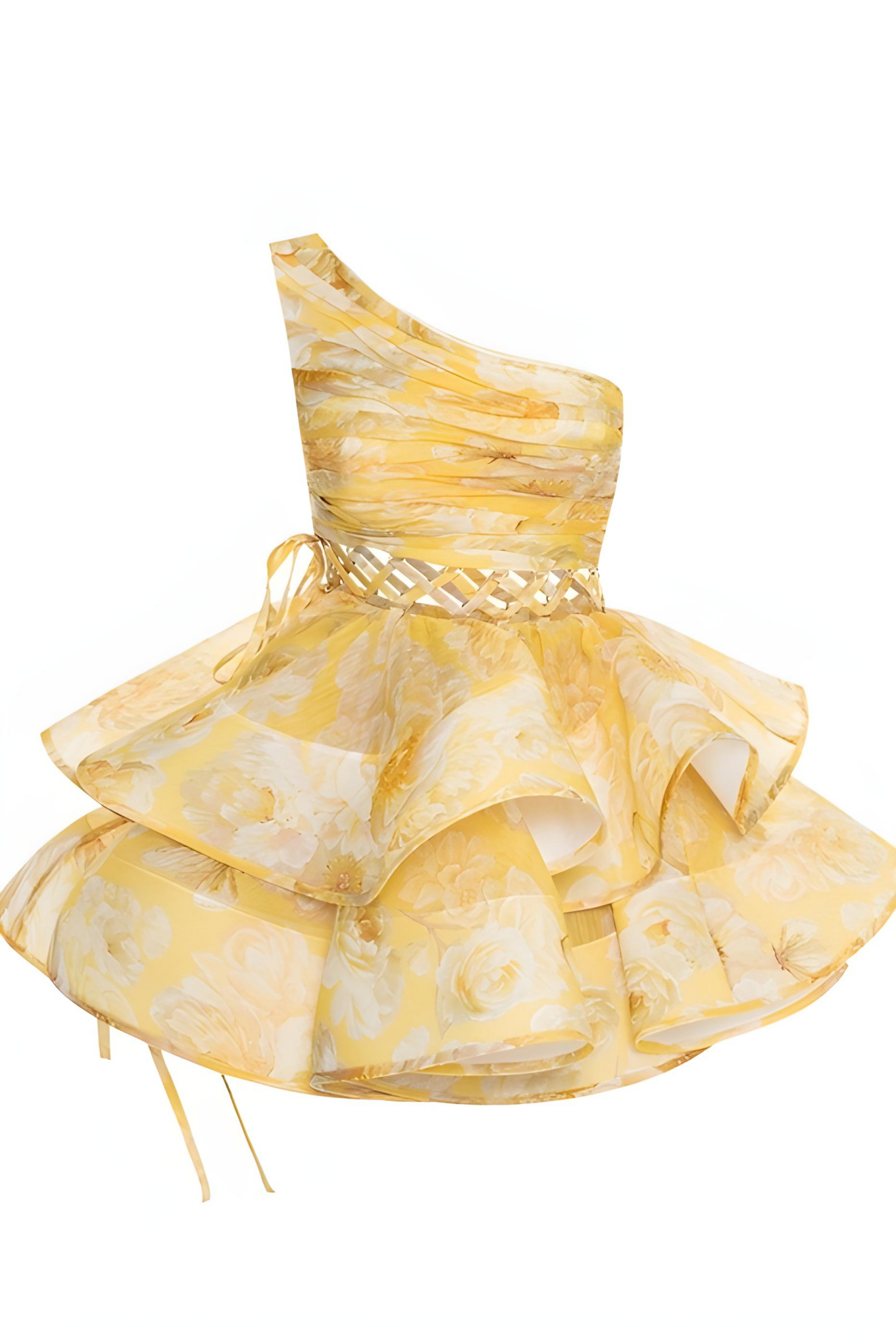 KYNSKIN™ - Daphne Floral One-Shoulder Mini Dress