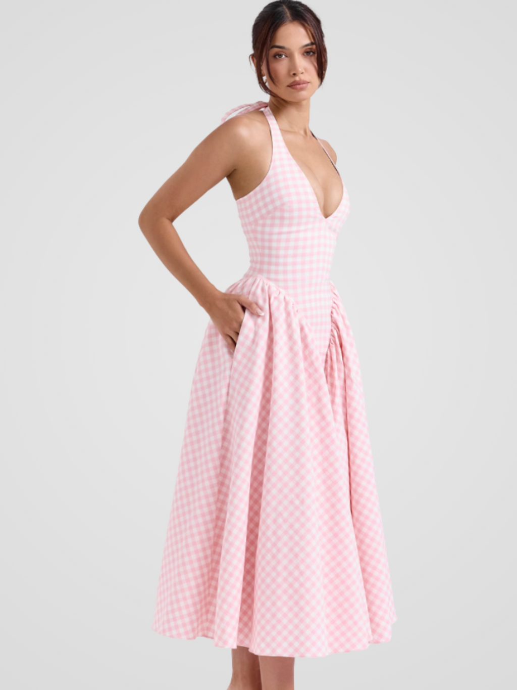 KYNSKIN™ - Vichy Romance Midi Dress