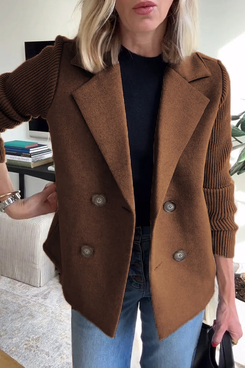 KYNSKIN™ - Lenora Chic Knit-Sleeve Blazer