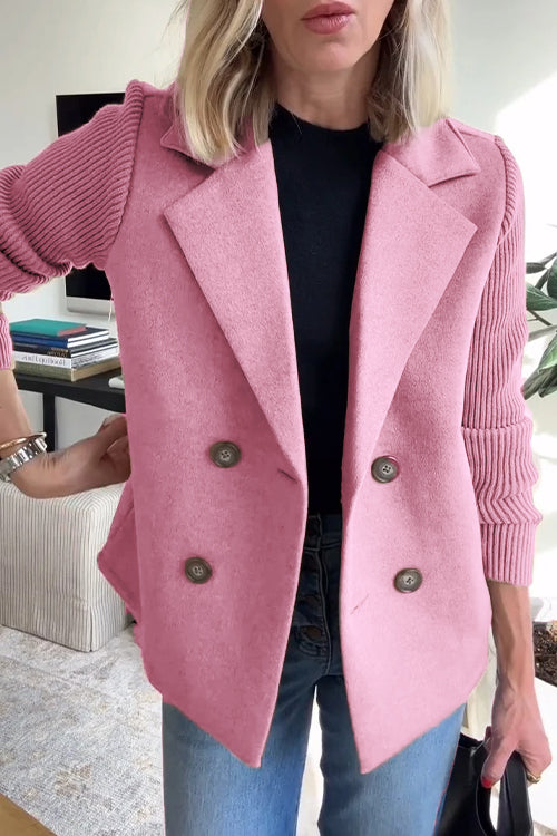 KYNSKIN™ - Lenora Chic Knit-Sleeve Blazer