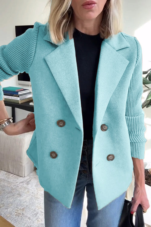 KYNSKIN™ - Lenora Chic Knit-Sleeve Blazer