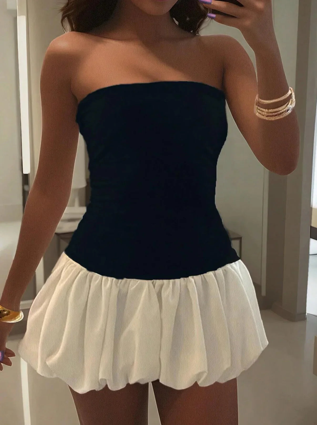 KYNSKIN™ - Danielle Bubble Hem Mini Dress