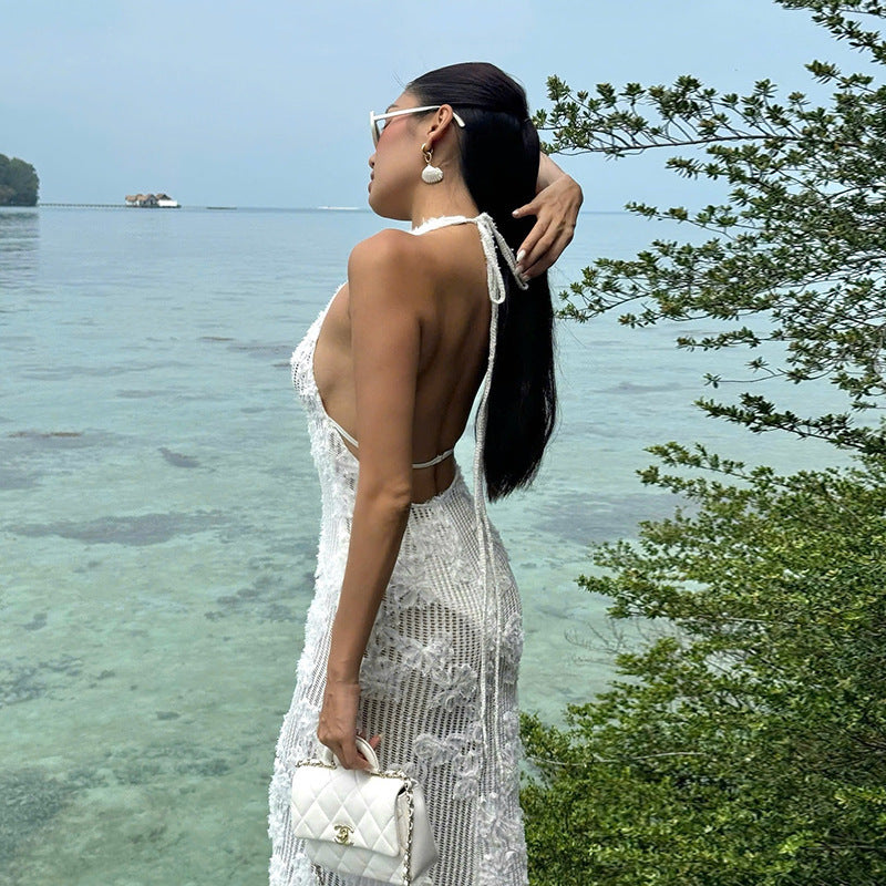 KYNSKIN™ - Arlette Hanging Neck Sleeveless Maxi Dress