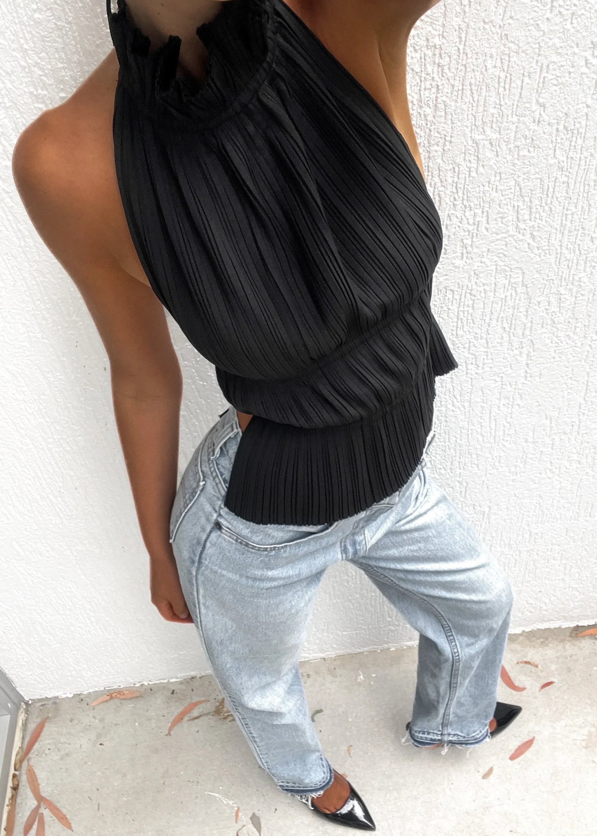 KYNSKIN™ - Lauren Backless Pleated Top