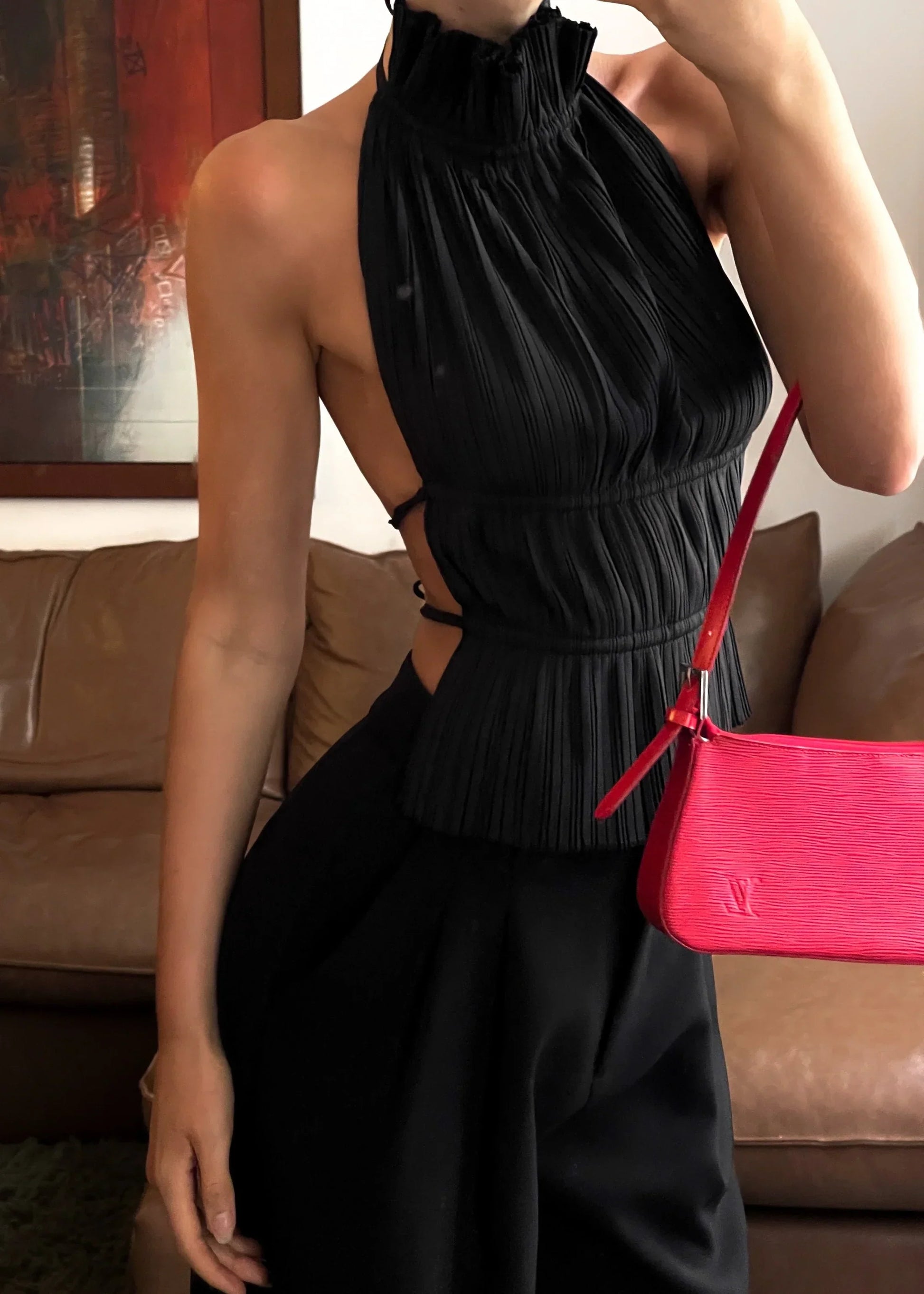 KYNSKIN™ - Lauren Backless Pleated Top