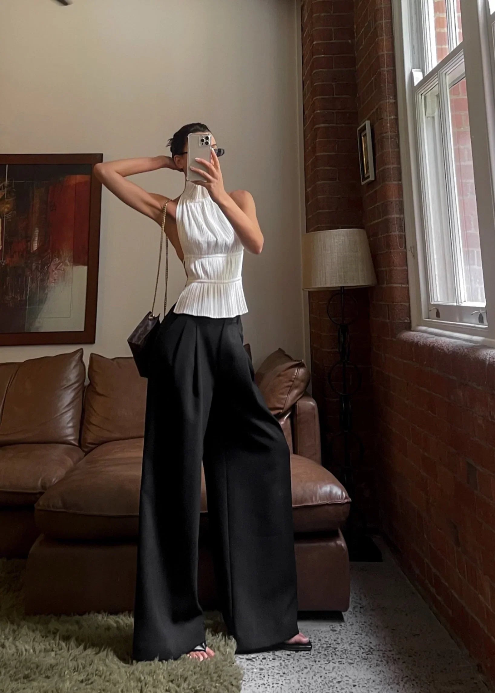 KYNSKIN™ - Lauren Backless Pleated Top