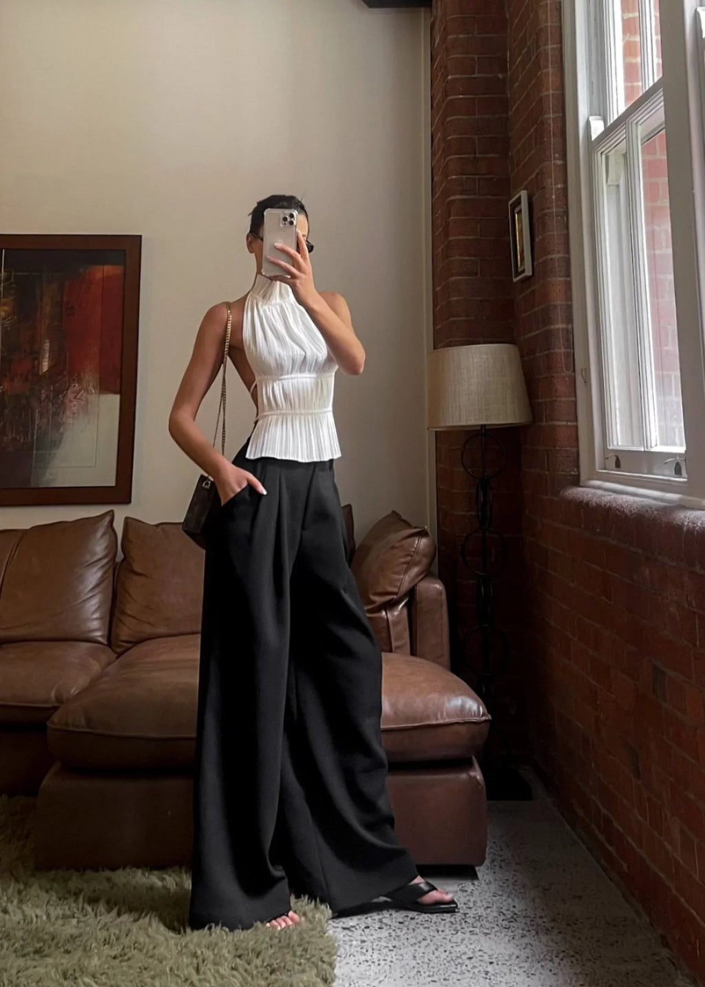 KYNSKIN™ - Lauren Backless Pleated Top