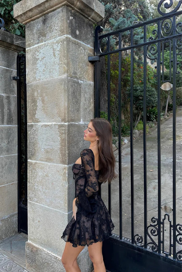 KYNSKIN™ - Mabel Long Sleeved Lace Mini Dress