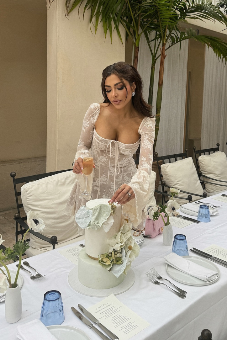KYNSKIN™ - Mabel Long Sleeved Lace Mini Dress
