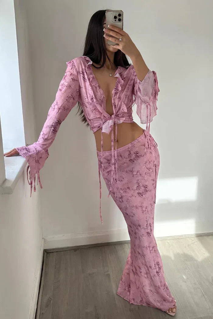 KYNSKIN™ - Annabelle Flowing Maxi Skirt Set