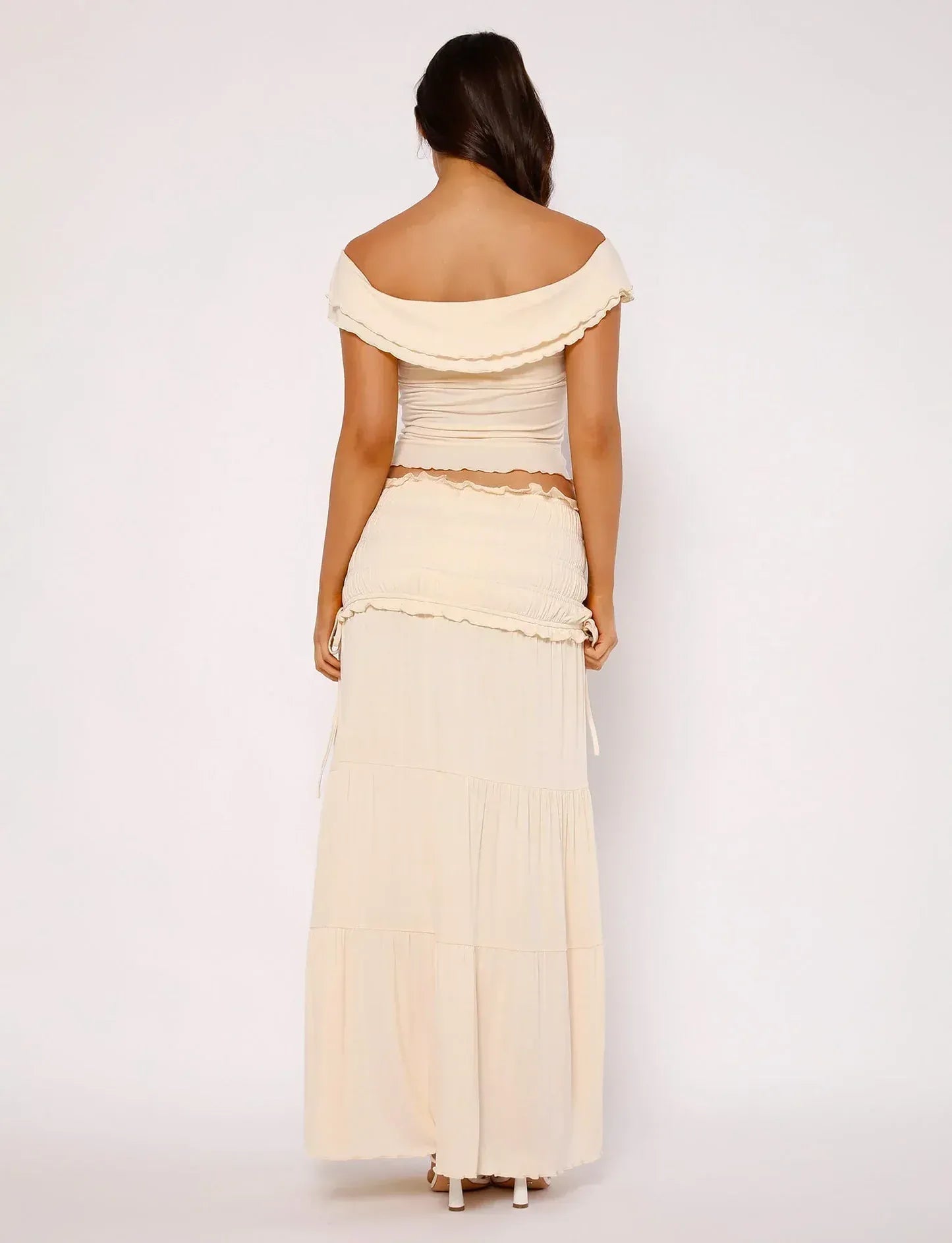 KYNSKIN™ - Paula Boho Ruffled Top and Maxi Skirt Set