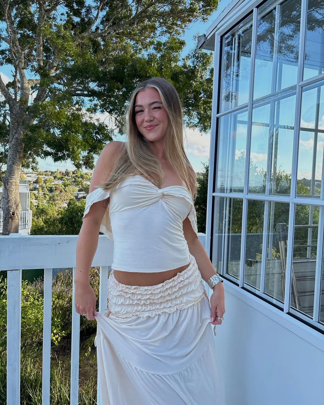 KYNSKIN™ - Paula Boho Ruffled Top and Maxi Skirt Set