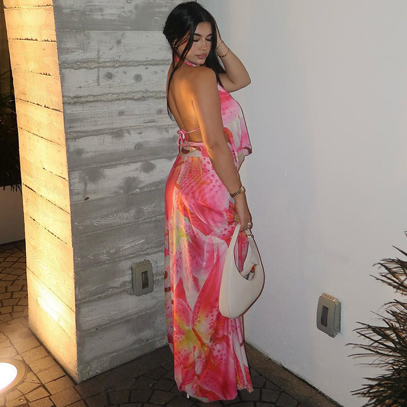 KYNSKIN™ - Aviana Backless Halter Maxi Dress