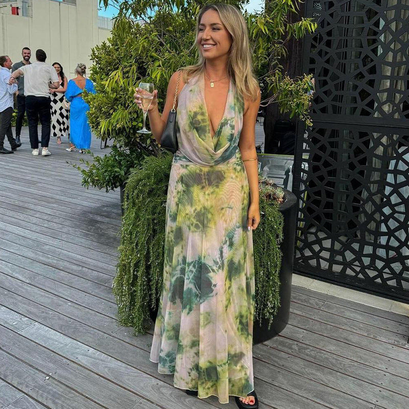 KYNSKIN™ - Reign Backless Halter Maxi Dress