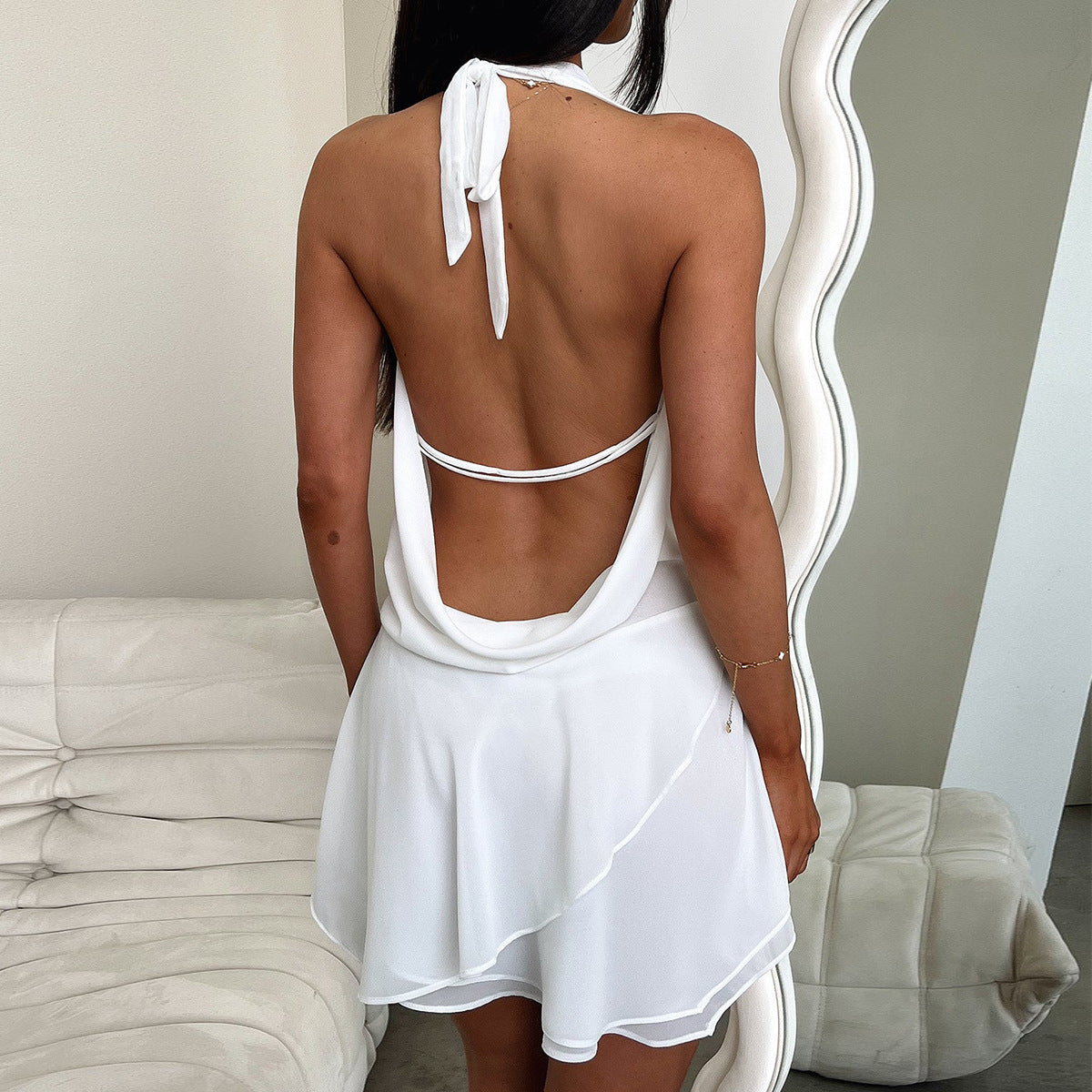 KYNSKIN™ - Mirabel Halter Backless Mini Dress