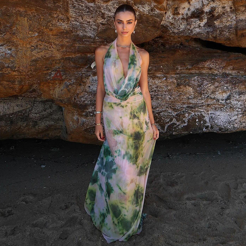 KYNSKIN™ - Reign Backless Halter Maxi Dress