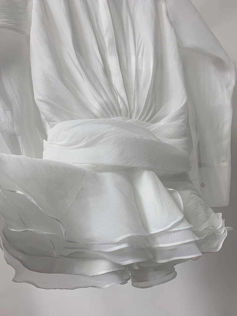 KYNSKIN™ - White Bloom Ruffle Mini Dress