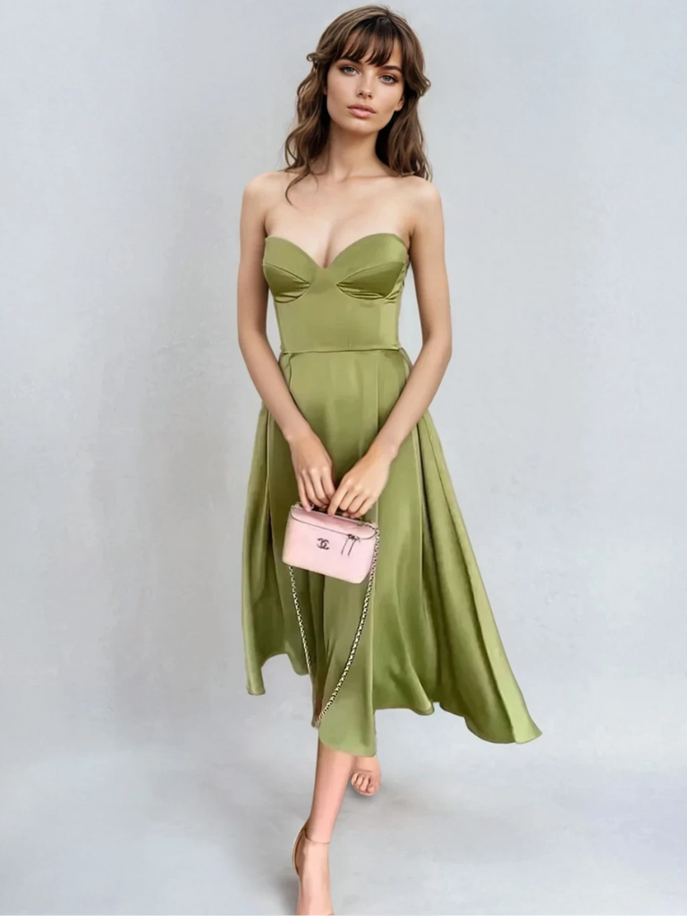KYNSKIN™ - Verdéa Satin Midi Dress