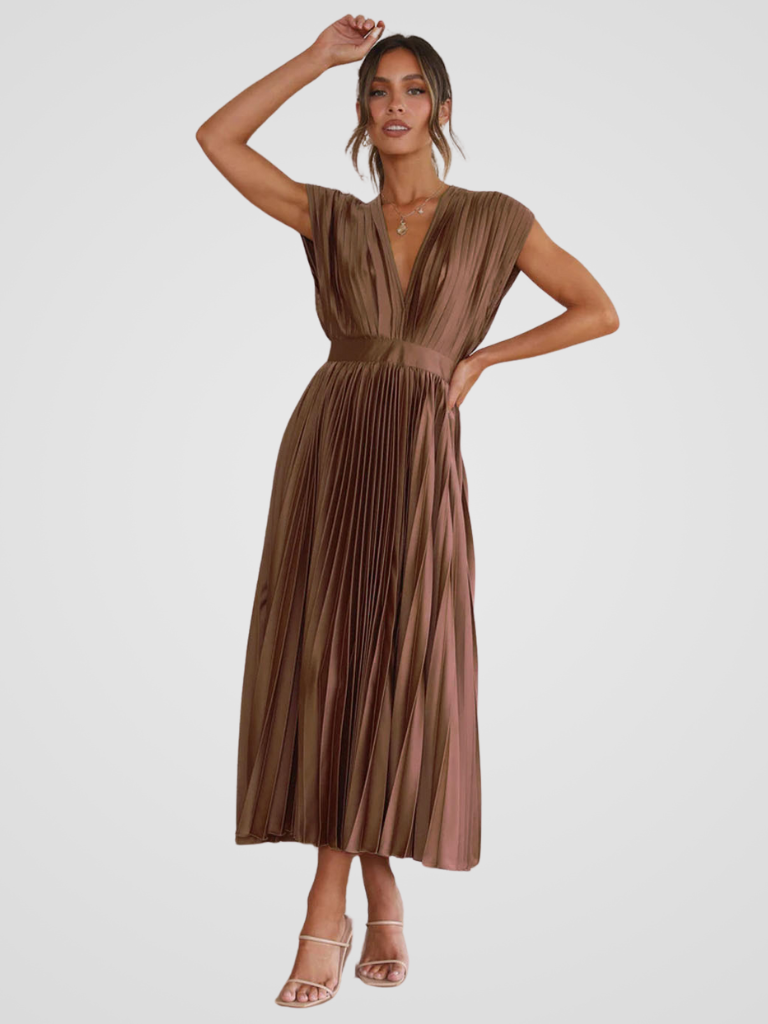 KYNSKIN™ - Amaya Pleated Midi Dress