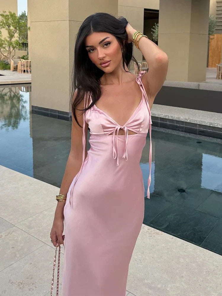 KYNSKIN™ - Bellamy Sleeveless Satin Maxi Dress