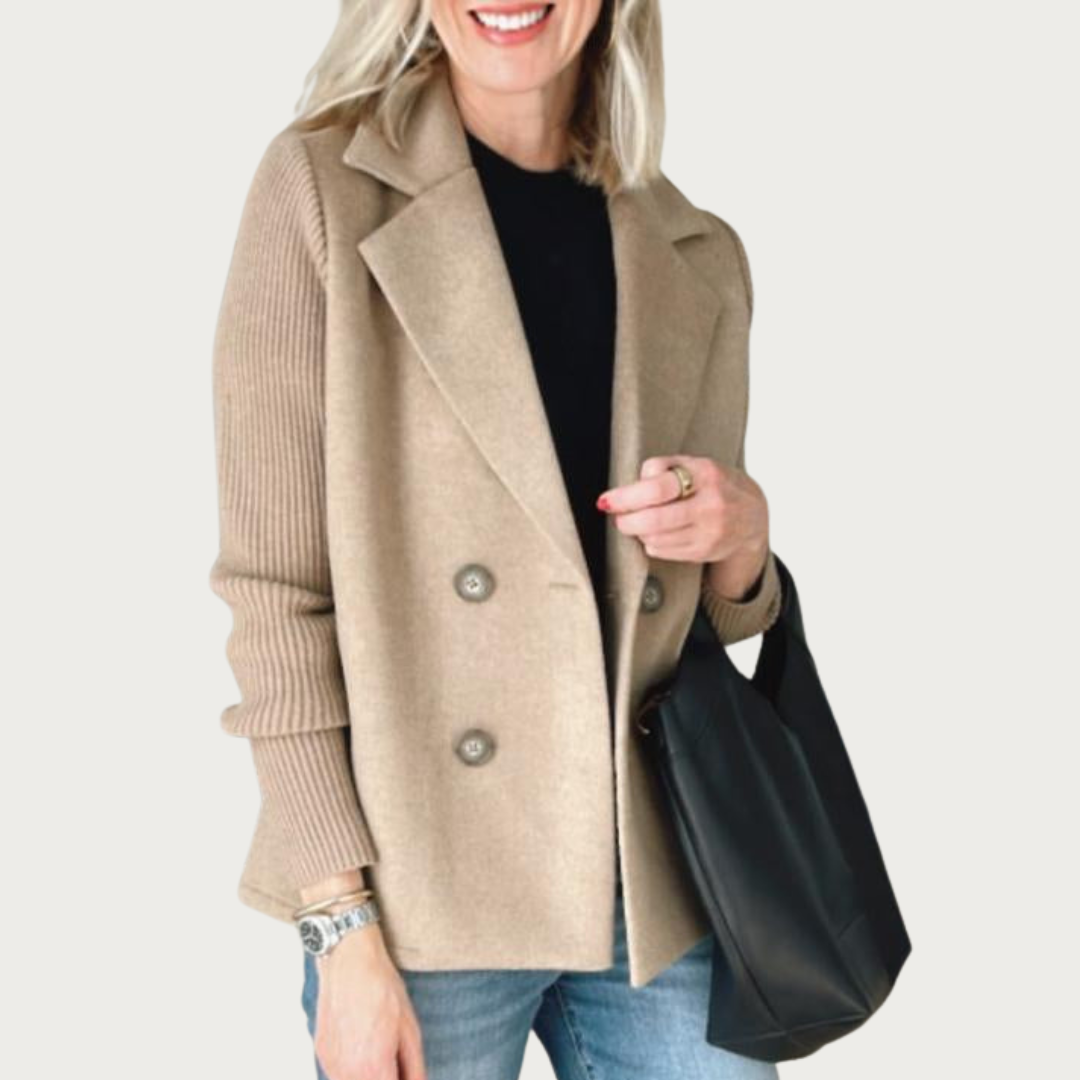 KYNSKIN™ - Lenora Chic Knit-Sleeve Blazer