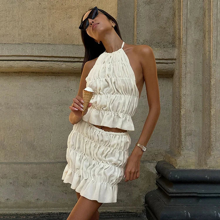 KYNSKIN™ - Alanna Pleated Backless Two-Piece Set