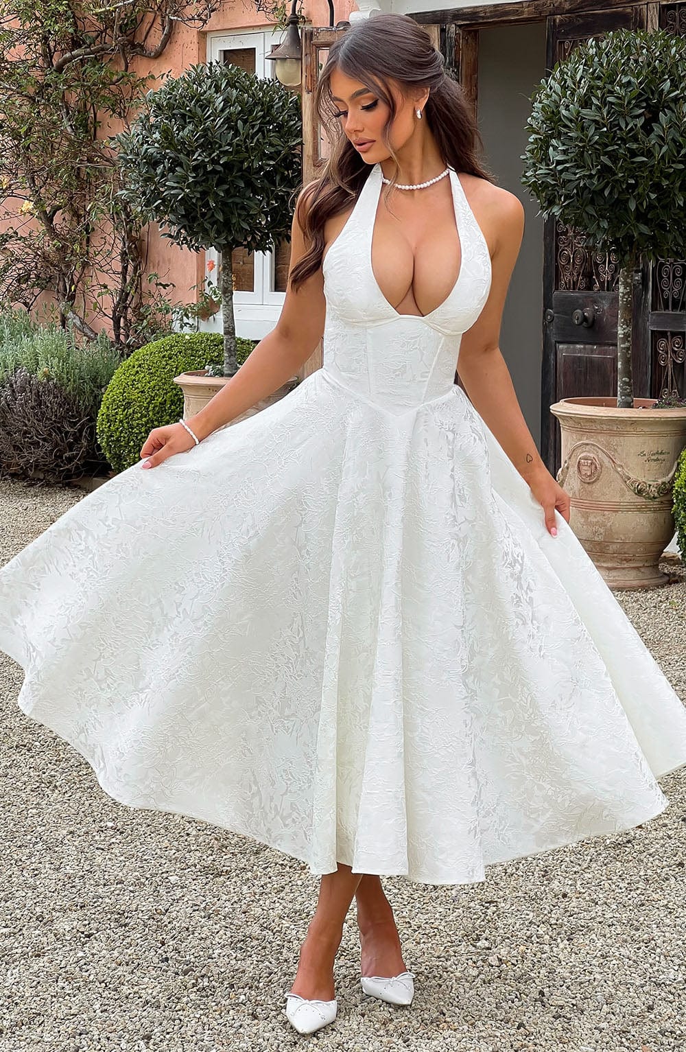 KYNSKIN™ - Esmeralda Halter Sleeveless Midi Dress