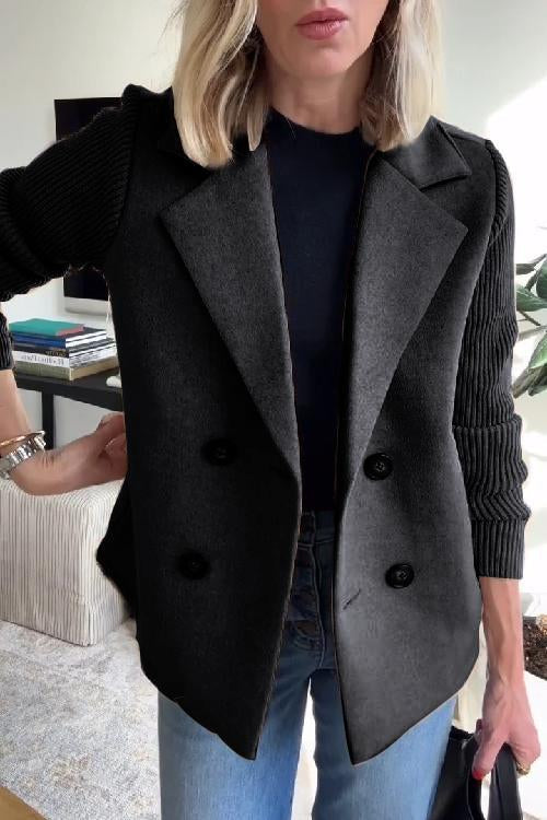KYNSKIN™ - Lenora Chic Knit-Sleeve Blazer