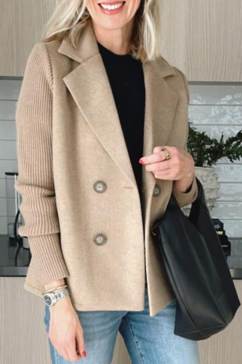KYNSKIN™ - Lenora Chic Knit-Sleeve Blazer