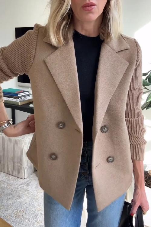 KYNSKIN™ - Lenora Chic Knit-Sleeve Blazer