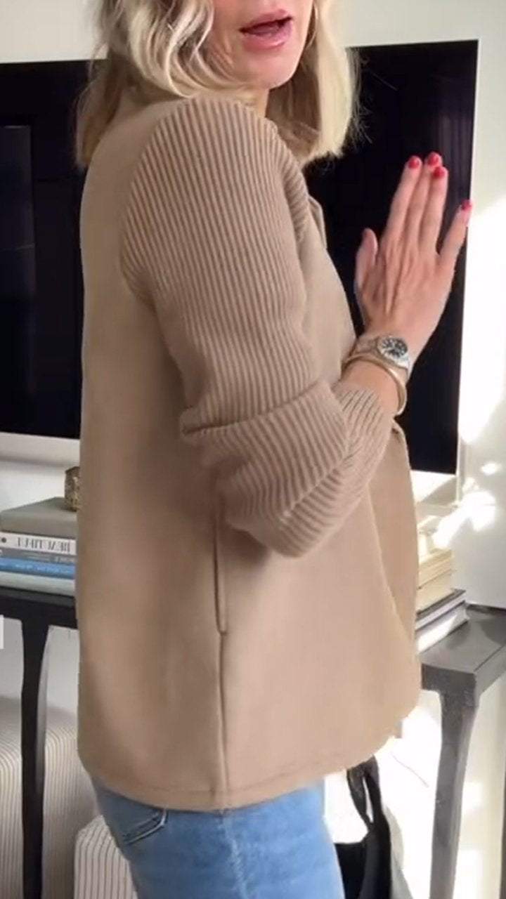 KYNSKIN™ - Lenora Chic Knit-Sleeve Blazer